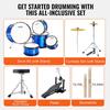 Kids Drum Set 5-Piece 16 in Beginner Children Drum Set with Throne Blue