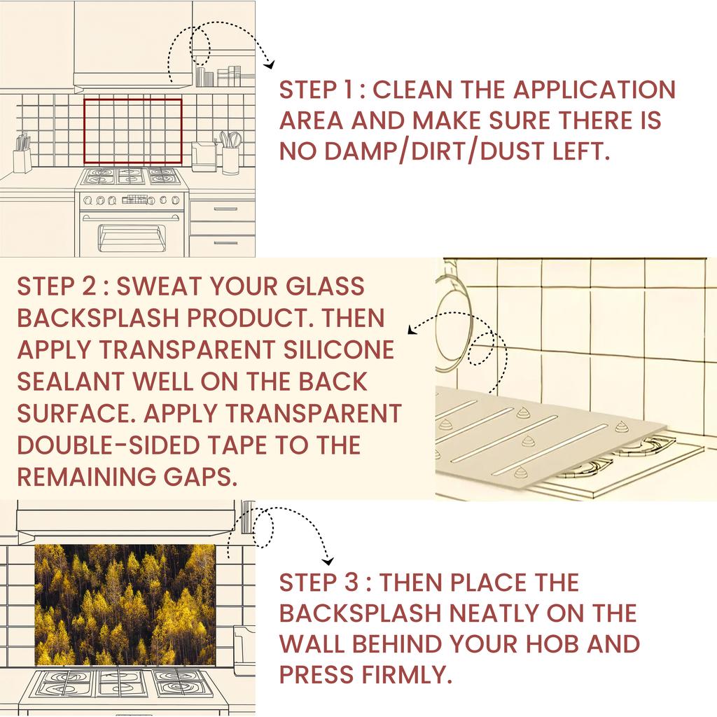 Splashback for Kitchen, Glass Backsplash Panel, Rustic Stove Backsplash, Backsplashes (CKBS033)