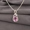 Morganite Gemstone 925 Sterling Silver Jewelry Zircon Wedding Pendant 1.22" Gift CZP-13-11