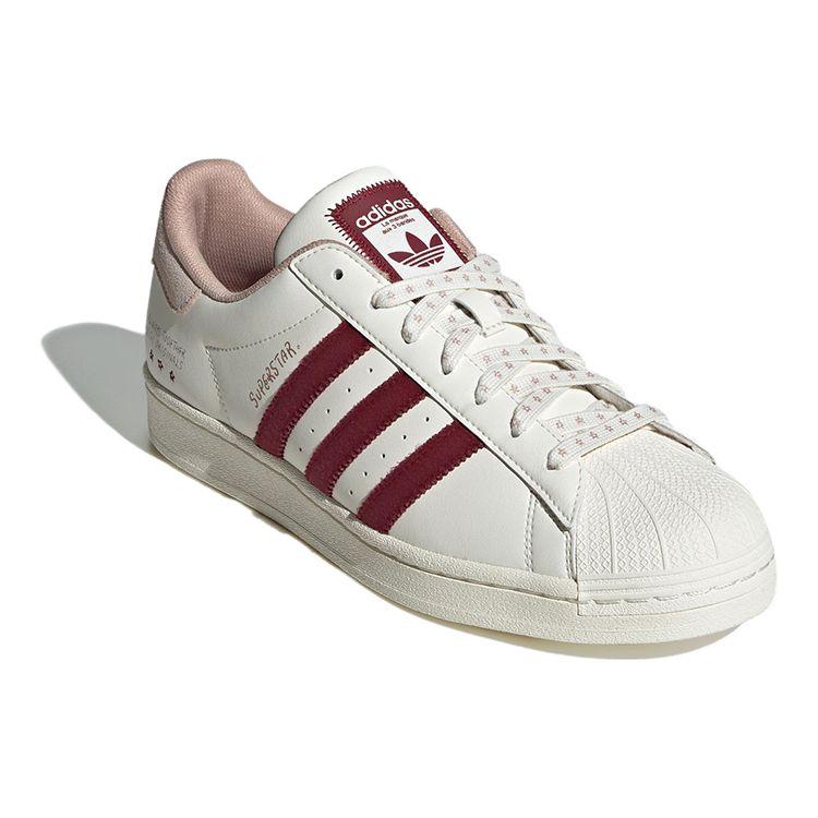 adidas Оригинальные кроссовки Superstar с низким верхом, унисекс, белые, розовые, IG3853