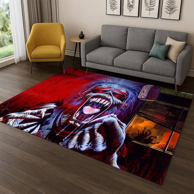3D ковер-коврик Iron Maiden Метал-группа для спальни, гостиной, дивана, игровой комнаты, прихожей, декор для дома, коврик для детской игровой зоны, нескользящий, подарок