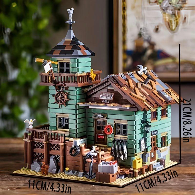 2614-Piece Fisherman's Hut Building Block Model Puzzle Block Handicrafts Room Decorations Halloween and Christmas Eve Holiday Gifts
