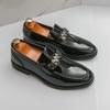 Парикмахер толстый каблук большая голова кожаные туфли глянцевые модные лакированные лоферы мужская обувь повседневная новая обувь на платформе