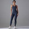 Nessaj One Piece Yoga Jumpsuits Women Solid Color Fitness Bodysuit Back Cross Playsuit Backless Yoga Rompers