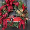 Christmas Wreath Bow Ribbon 3D Card Door Hanging Party Decor