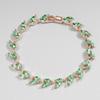 Light Green Zircon Willow Leaf Bracelet for Women - European and American Style