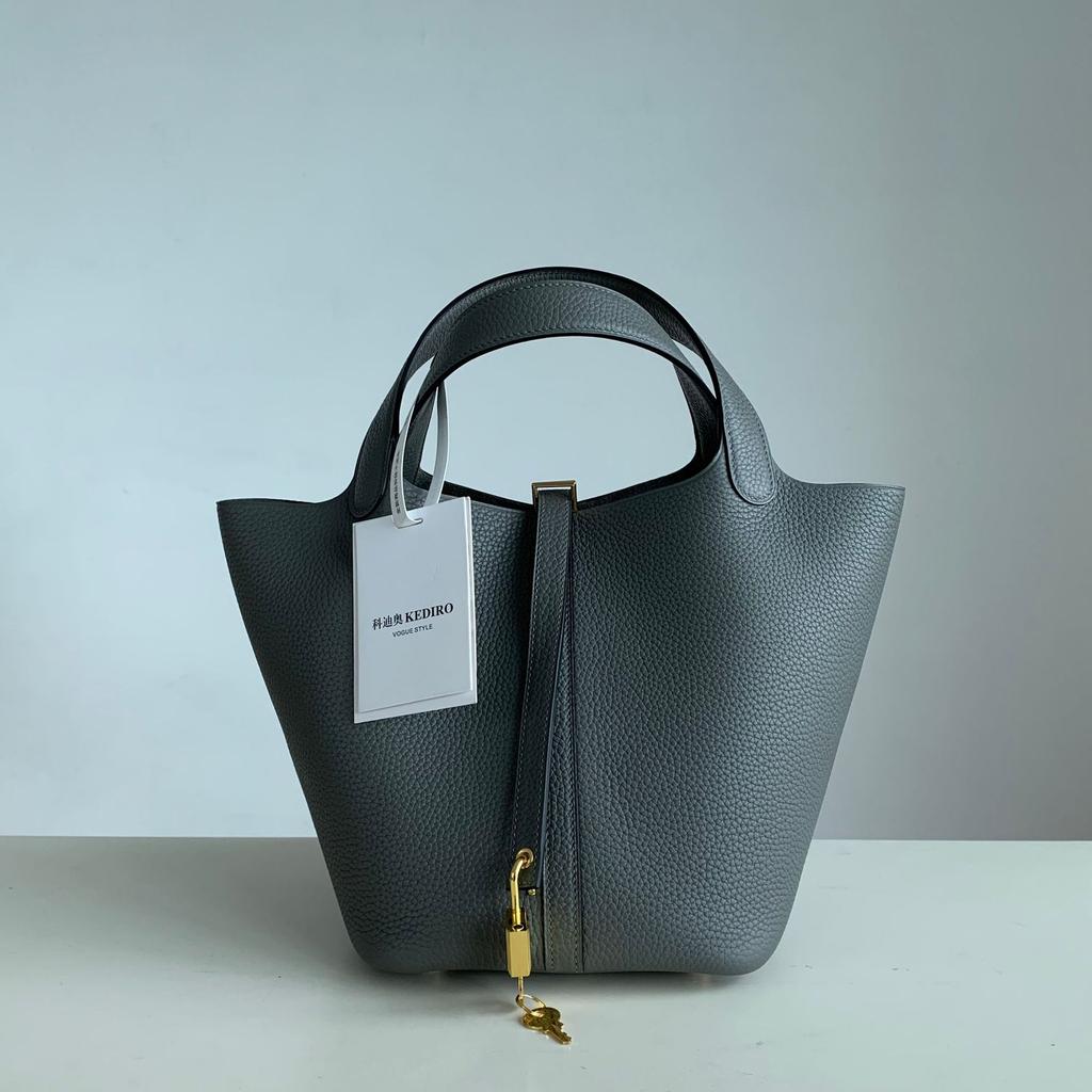 KEDITRO Picotingbo Half Hand Wax Thread Bucket Handheld Женская сумка Модная и простая корзина для овощей 22 см