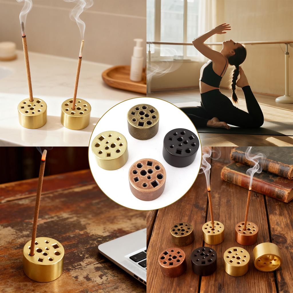 1/4 шт. 11 отверстий подставка для благовоний мини круглая сандаловая благовонная горелка металлическая основа молитва медитация креативный декор для дома офиса курильница