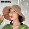 Летняя тканая дышащая шляпа от солнца, женская складная пляжная шляпа-ведро с ажурным дизайном, бумажная неэластичная кепка рыбака для отпуска