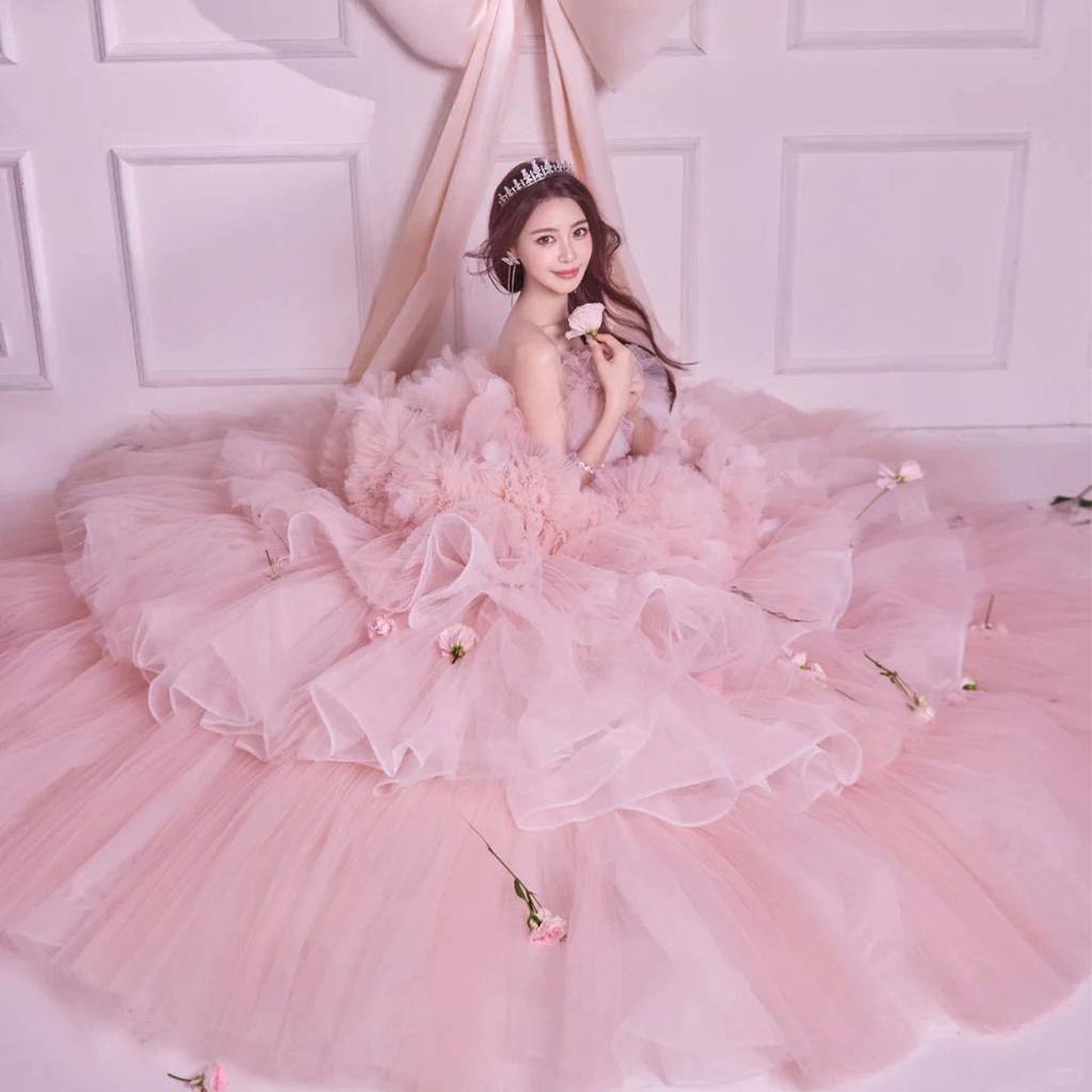 Новое свадебное платье французский интерьер вуаль Мори сладкая одежда супер-фея фото-платье