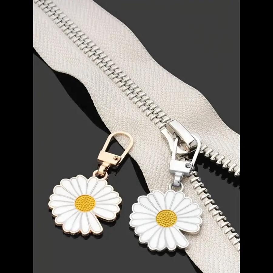 5 шт. съемные сменные ломтики на молнии, головка с замком, без инструментов, пальто, одежда, ломтики головы с подвеской, маленькая ромашка