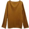 Mila Owen Long Sleeve Boat Neck Sweater F Brown Knit Women Used