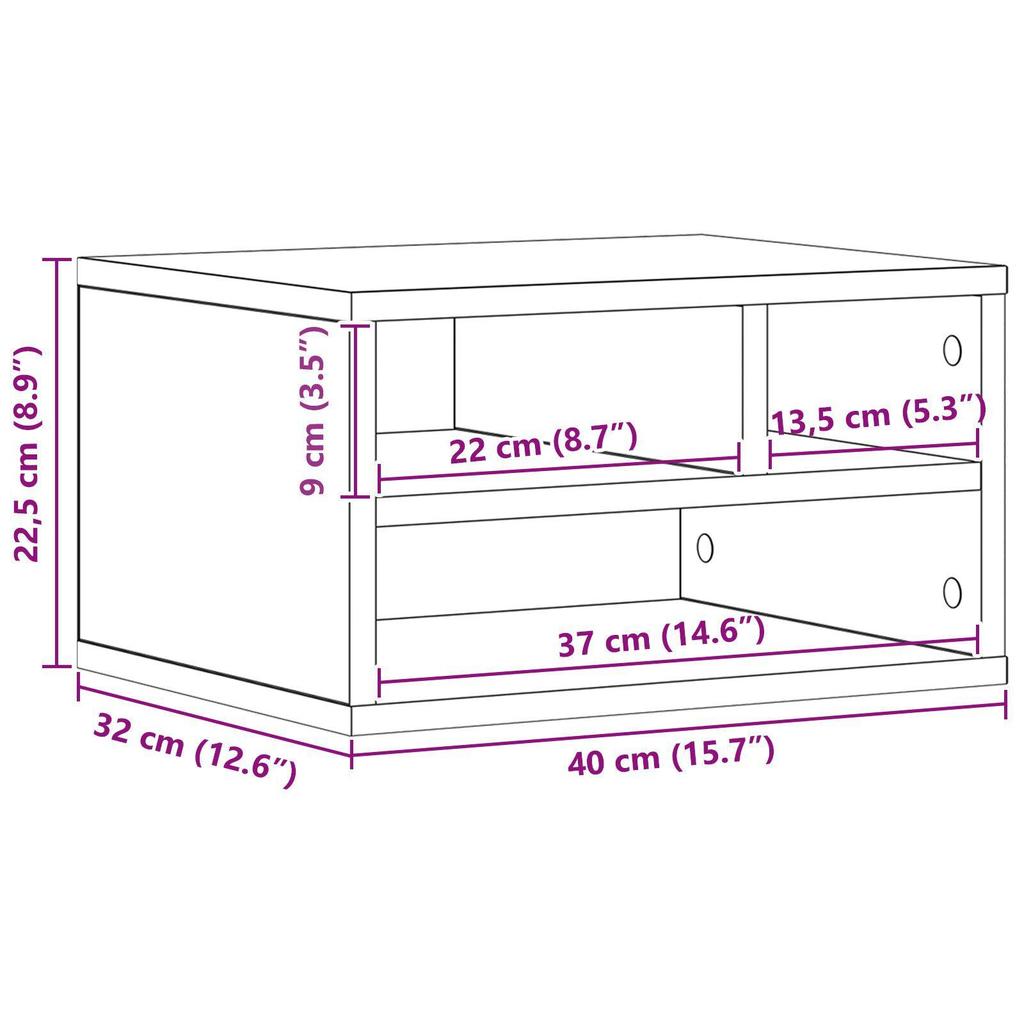 Desktop Printer Storage Rack, Open Storage System for Cosmetics, Stationery & Household Items, Multifunctional Desktop Storage System, 40x32x22.5cm