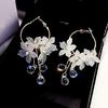 Latest Model Metal Circle Accessories Women Crystal Dangle Earrings Drop Earrings Fashion Jewelry