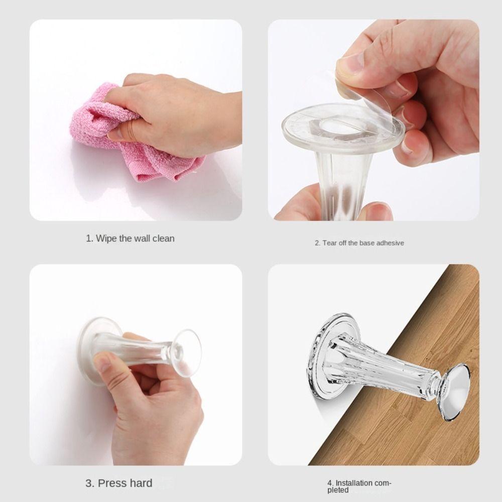 Door Stopper Silicone Mute Self Adhesive Door Bumper Door Suction Door Rear Retainer Wall Protectors Anti-collision Door Holder