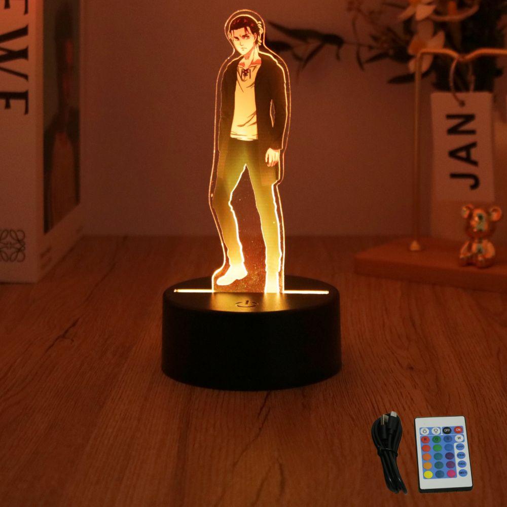 Анимационные Фигурки Атака Титанов 3D Лампа Светодиодный Ночник RGB16 Цветов Лампы Пульт Стоячий Знак Декор Спальня Дом Детские Игрушки Подарки
