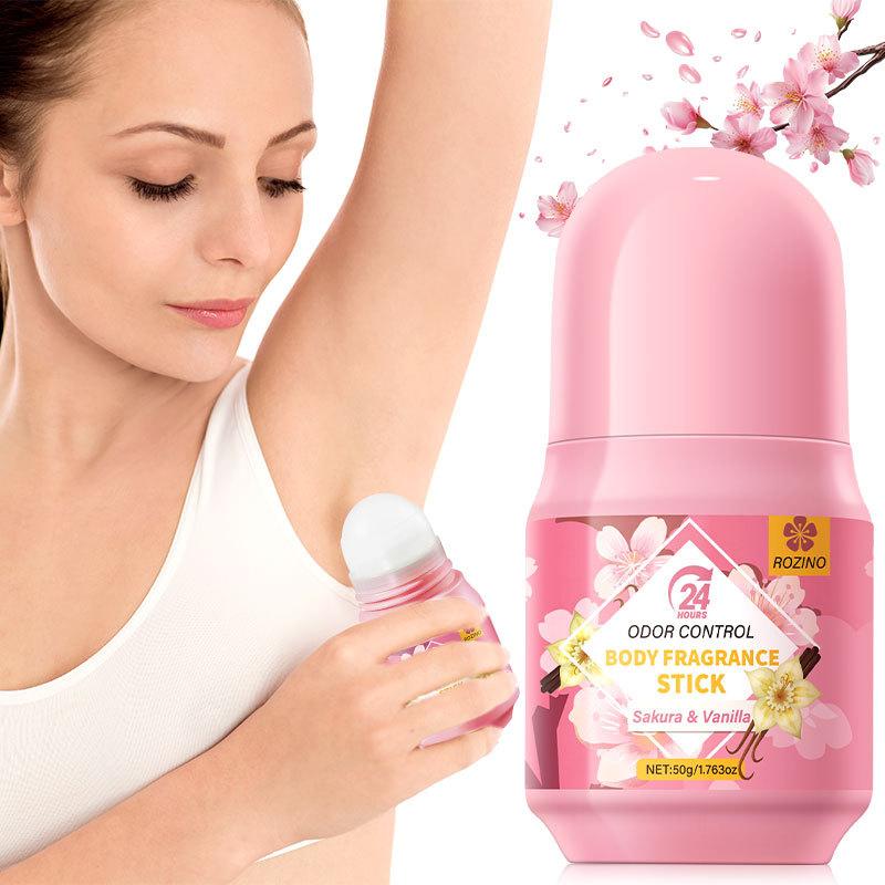 Antiperspirant Lotion ROZINO Cherry Blossom Vanilla Lasting Fragrance Antiperspirant Body Lotion Aromatic Body Bar