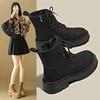 Fashion British Style Women's 2024 New Autumn and Winter Single Boot Thick Soled Retro Work Suit Short Boots