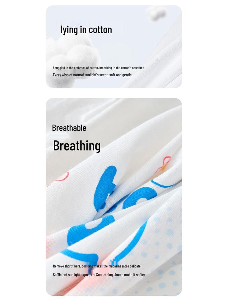 Трусы-боксеры из чистого хлопка для девочек с мультяшным рисунком - Антибактериальные, с плоской штаниной, не сдавливающие, для детей младшего и среднего школьного возраста