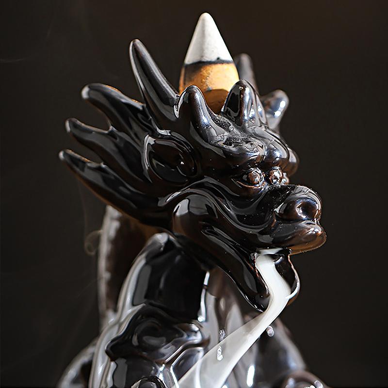 1шт обратный поток сандалового дерева благовония керамическая курильница палочка держатель для домашнего декора изысканный дракон в форме без благовоний курильница для благовоний