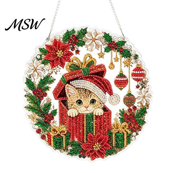 Rhinestone Painting Suncatcher Kit Christmas Kit, DIY Faux Pearl Art Ornament Craft Crafts for Adults Beginner, Acrylic Xmas Handmade Ornaments