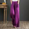 Summer Women's Pants Cotton Linen Wide Boot Pants Woman Straight Vintage Fashion Casual Elegant Leg Width Trousers Long