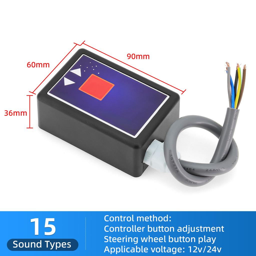 Universal Car Electronic Horn Controller 8 Sounds - 16 Sounds Musical 12V Controller Regulator for Car Boat Truck Marine Horn