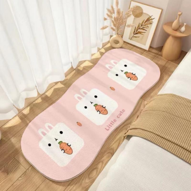 Wavy Long Cartoon Animal Print Running Blanket, Bathroom Non Slip Floor Mat, Bedroom Soft Floor Mat, Home Decoration
