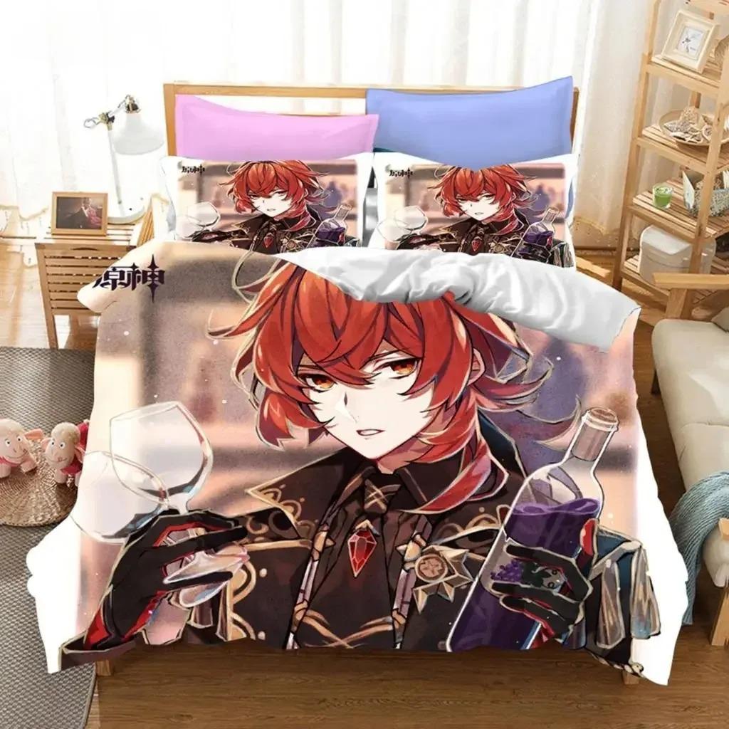 3D Game Genshin Impact Bedding Collections Keqing Xiao Duvet Cover Collection Boys Adults Single Full Queen King Size With Bed Linen