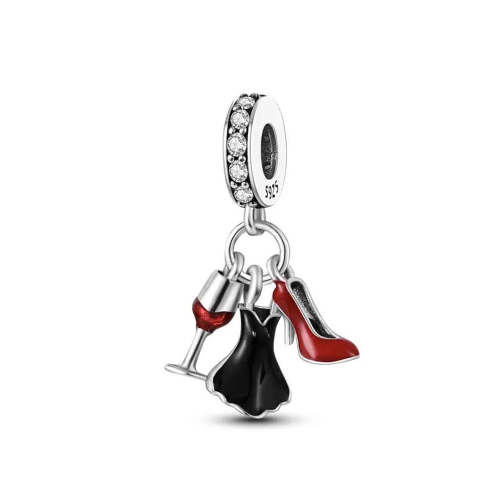 Новые медные красные шармы бусина-сердце для медицинского персонала подходят для оригинального браслета-шарма для женщин DIY изготовление модной бижутерии вишня