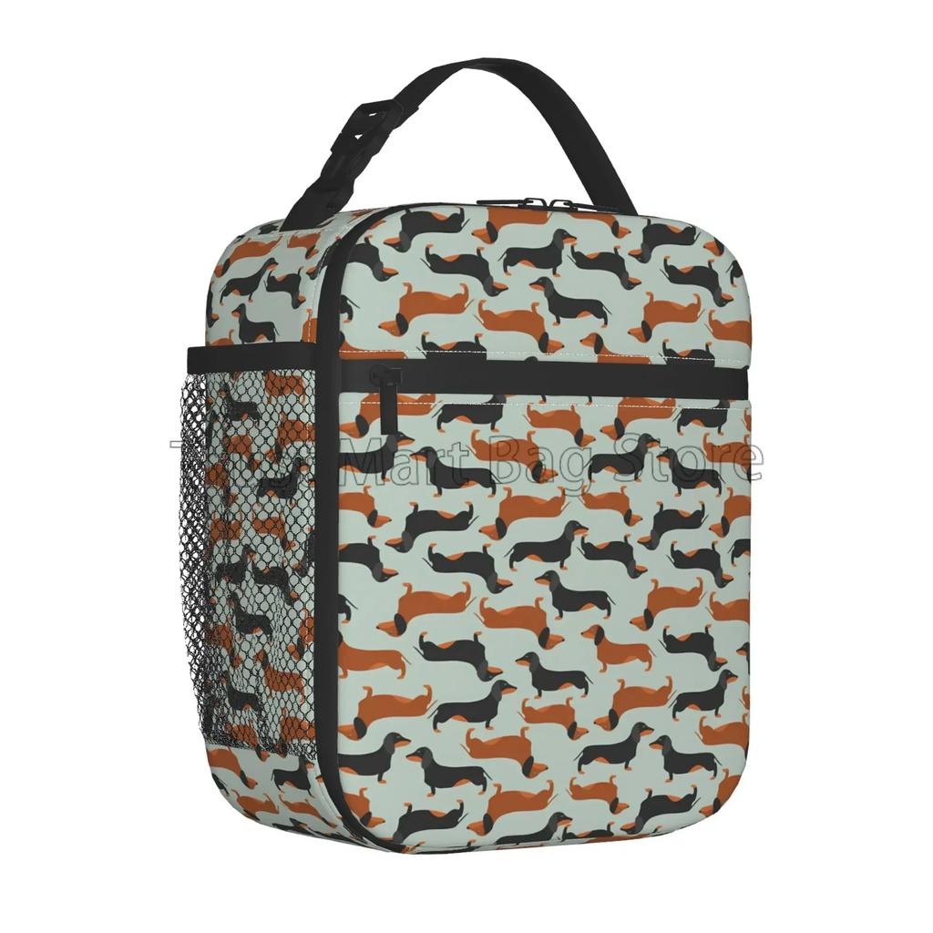 Такса Собака Принт Многоразовая Изолированная Сумка-Охладитель Для Обеда Термальная Сумка-Холодильник Bento для Мужчин Женщин Офиса Пешего Туризма Кемпинга Пикника Пляжа