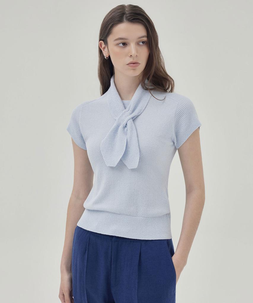 THEKNITCOMPANY Campis Хлопковый свитшот с круглым вырезом - Небесно-голубой