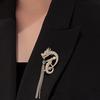 Zodiac Dragon Copper Brooch Full Of Zirconium High-End Zircon Plated Real Gold Blazer Pin Buckle
