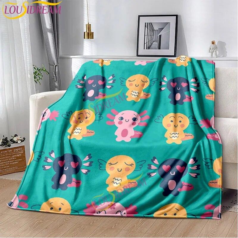 Мягкое плюшевое постельное белье с изображением животных Ajolote, диван для гостиной, спальня, кровать, одеяла для пикника, милое подарочное одеяло с принтом аксолотля