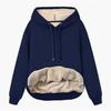Warm Winter Coat for Women Thick Wool Hooded Jacket with Fur Lining Sweatshirt Top