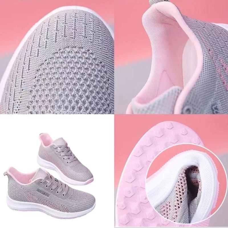 Кроссовки женские дышащие кроссовки летние легкие сетчатые женские кроссовки на воздушной подушке для активного отдыха на шнуровке тренировочные туфли Zapatillas