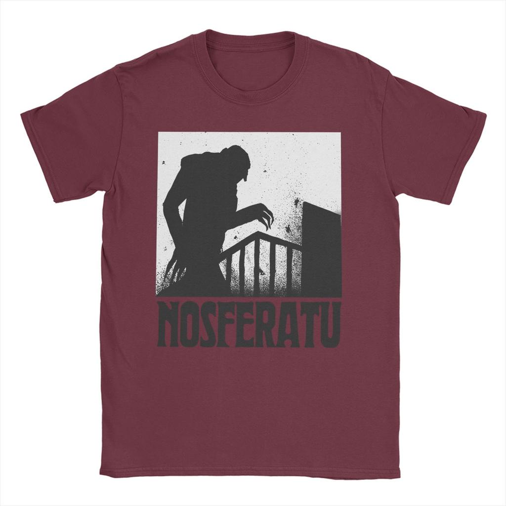 Футболка Nosferatu Count Dracula, мужская хлопковая футболка для отдыха, футболка с круглым вырезом и принтом ужасов, топы с коротким рукавом, большие размеры