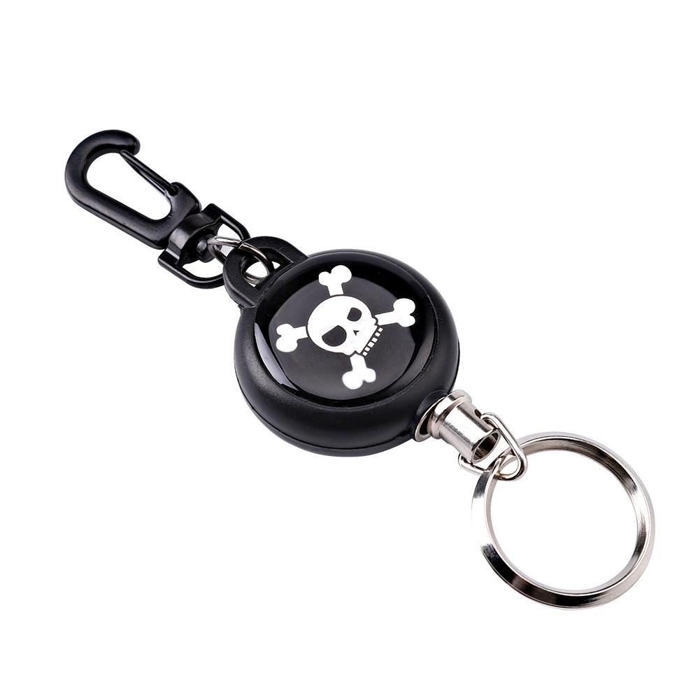 60cm Steel Wire Rope Retractable Carabiner Survival Keychain   Key