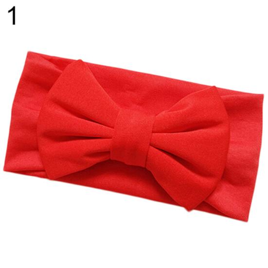 Милая однотонная повязка на голову с бантом ярких цветов для малышей, аксессуар для волос
