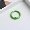 Handmade Color-Baked Zinc Alloy Keychain with Spring Coil Buckle