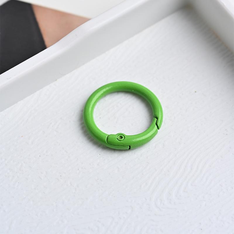 Handmade Color-Baked Zinc Alloy Keychain with Spring Coil Buckle