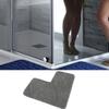 Non-slip L-shaped Chenille Bath Mat Washable Floor Mat Household Corner Shower Mat  Bedroom