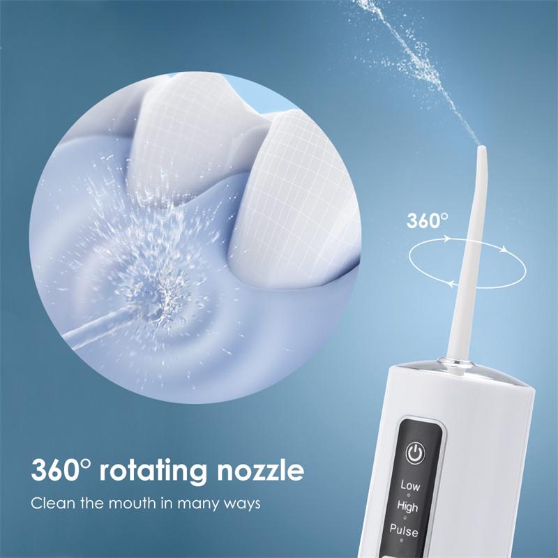 Oral Irrigator USB Rechargeable Dental Water Flosser 4 Nozzles Water Jet 230ML Water Tank 3 Modes Waterproof Dental Health