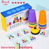 Children's Educational Stacking Cups & Cards Set for Early Learning and Speed Training