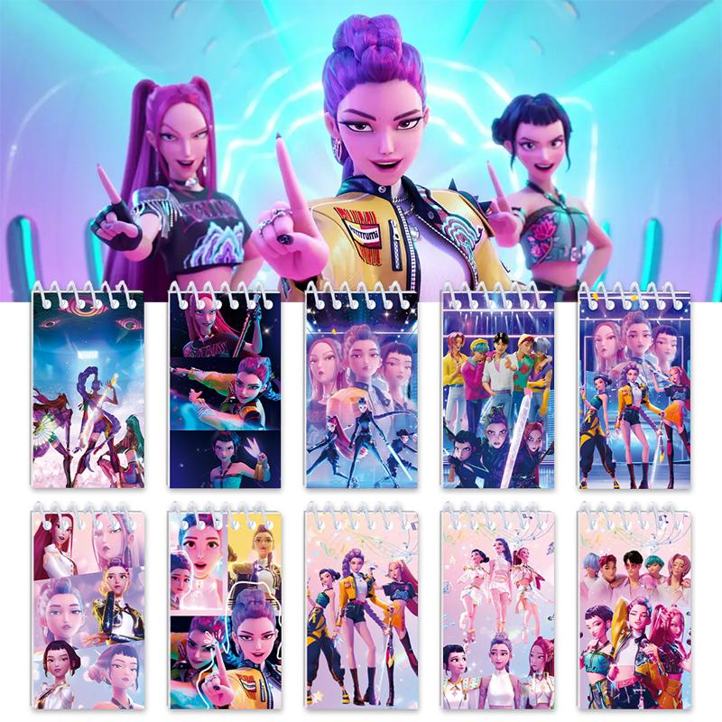 Kpop Охотник на демонов Блокнот Kpop Мультяжные канцелярские товары Po Дневник для записей Huntrix Блокноты Рождественские подарки-сувениры