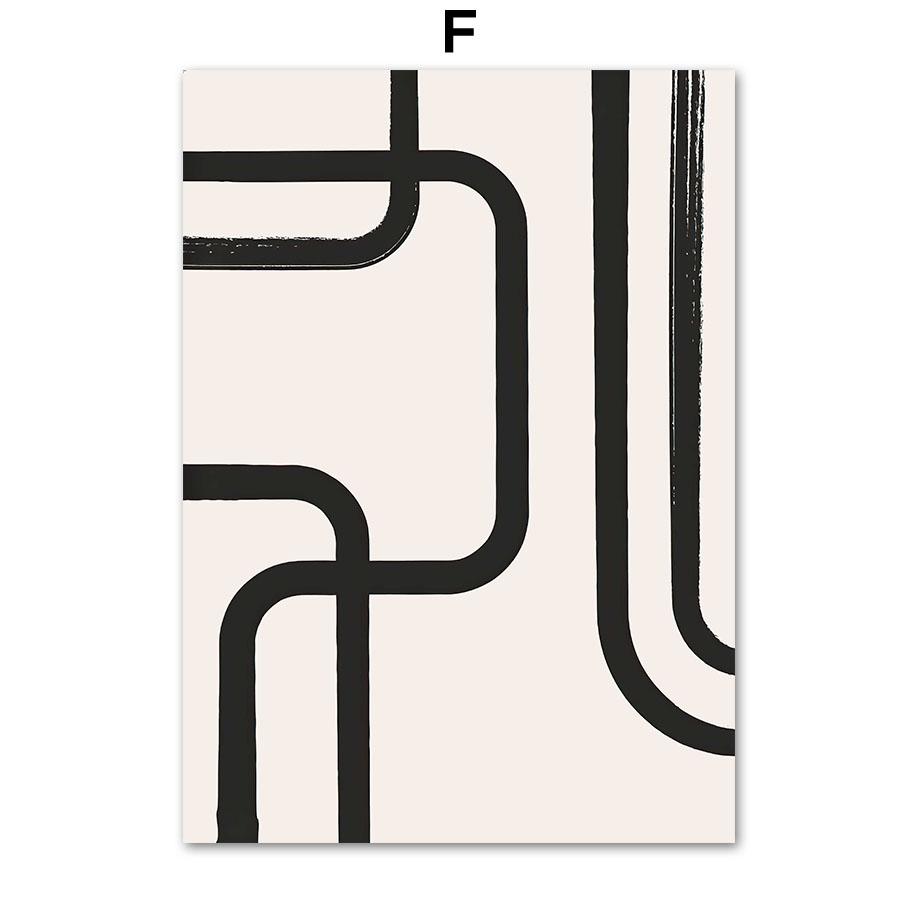 Богемия плакат с птицами бежевый черный абстрактные линии искусства холст картины настенный принт фотографии спальня гостиная интерьер домашний декор