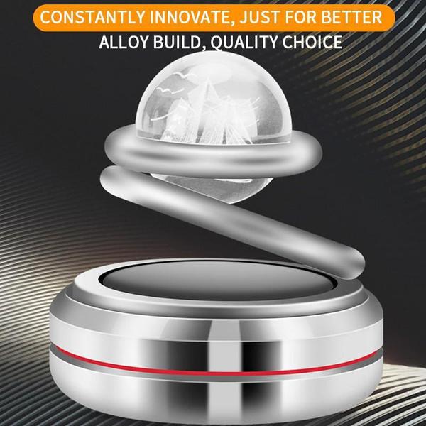 Solar Car Rotating Creative Ornaments Car Aromatherapy Air Freshener Aluminum Alloy Decoration Accessories