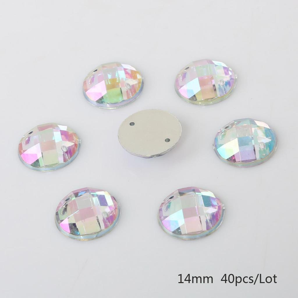 Sewing Flatback Acrylic Rhinestone Two Holes Sew On Strass Crystal Stones For DIY Wedding Dress Clothes Decoration