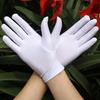 1 Pair Unisex Uniform Gloves for Men Women Wrist Length Stretchy Spandex Gloves Banquet Wedding Party Short Gloves for Formal Tuxedo Guard Costume