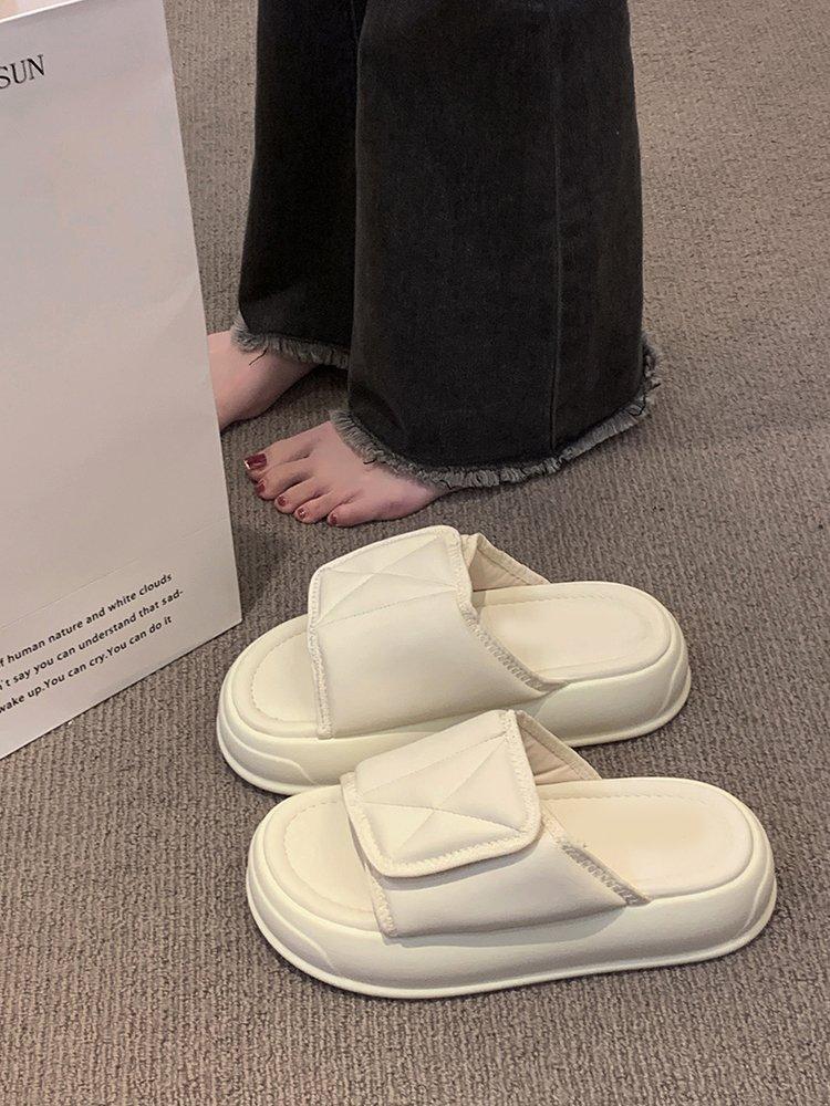 Платформа muffin cool тапочки женская летняя одежда 2025 новые повседневные пляжные сандалии мода липучка одно слово перетаскивание